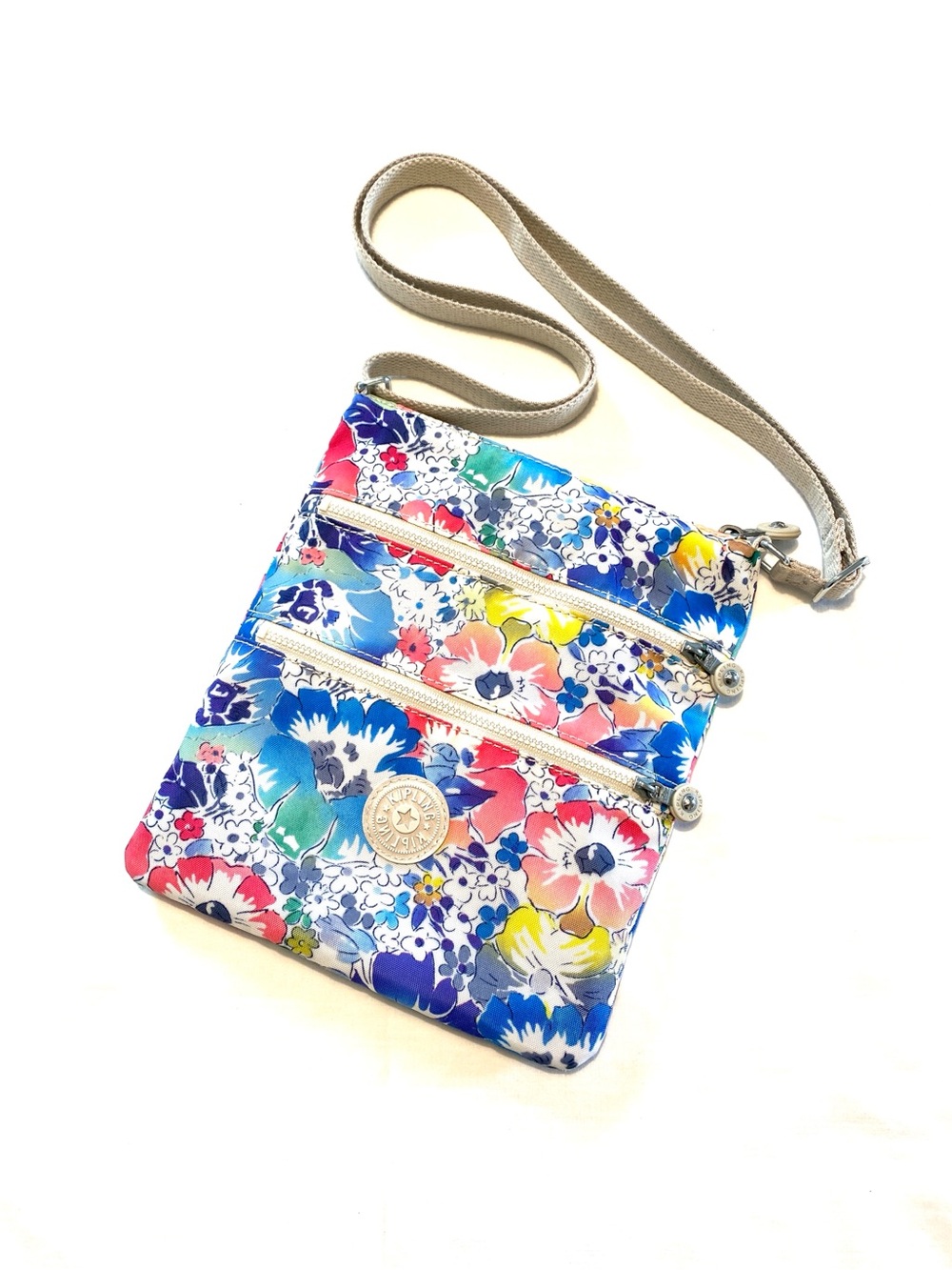 Kipling Keiko Crossbody Bag Happy Garden Floral Nylon Travel Purse